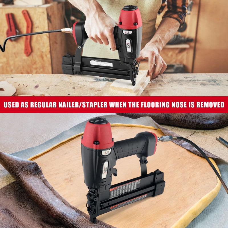 3PLUS HFS509040SP 4-in-1 Pneumatic 18 Gauge Flooring Stapler/Nailer - Image 5